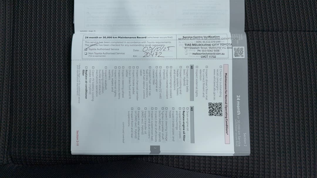 2023 Toyota Kluger Gx Hybrid AWD, Automatic, 26165 km, Service History