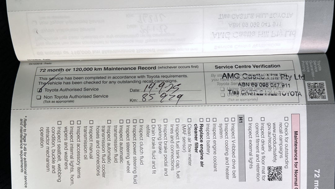 2019 Toyota Landcruiser Prado Gxl (4x4), Automatic, 93046 km, Service History