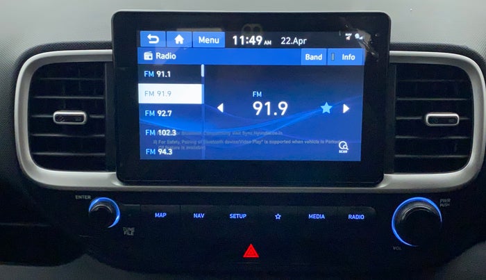 2019 Hyundai VENUE SX 1.0 (O) TURBO, Petrol, Manual, 26,422 km, Infotainment System