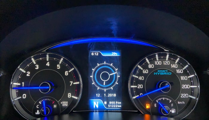 2018 Maruti Ciaz ALPHA 1.5 AT SHVS, Petrol, Automatic, 51,222 km, Odometer Image
