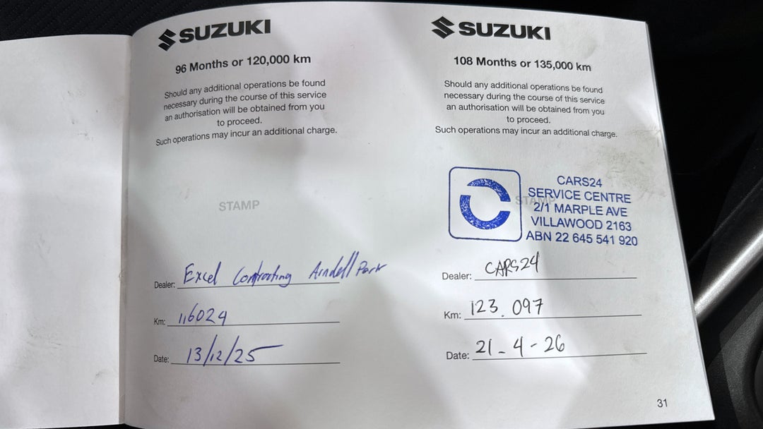 2020 Suzuki Baleno Gl, Automatic, 123097 km, Service History