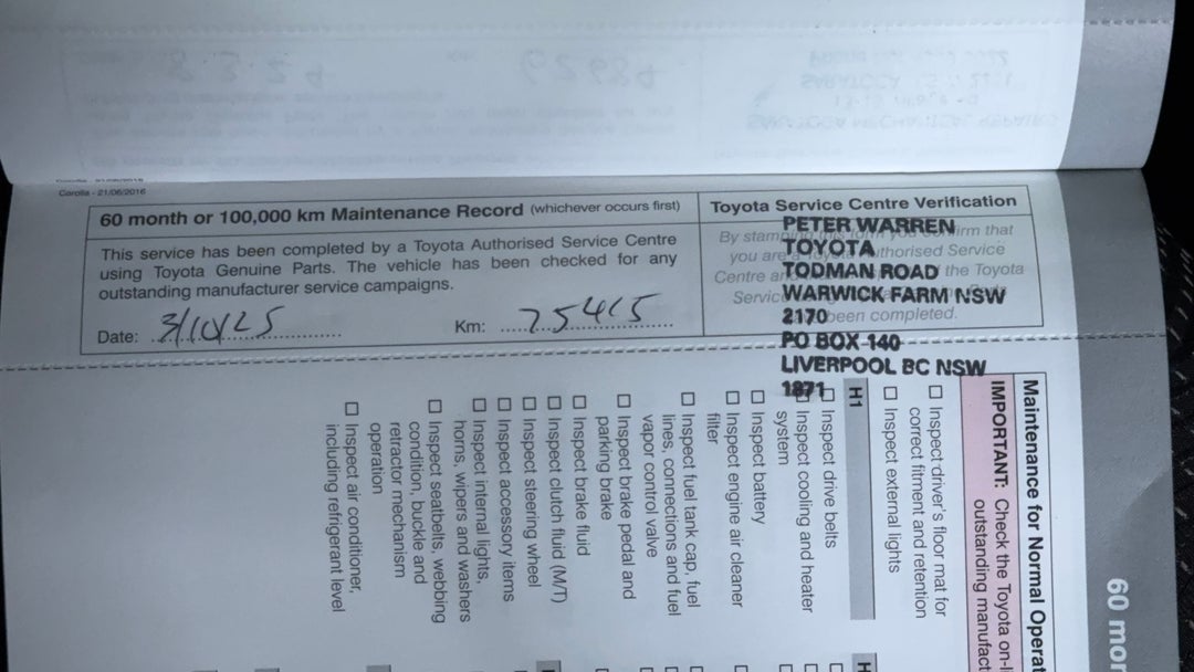 2017 Toyota Corolla Ascent, Automatic, 79006 km, Service History