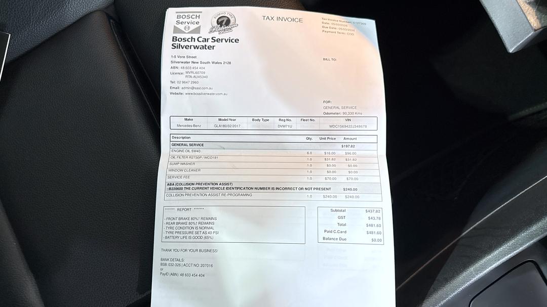 2016 Mercedes-benz GLA 180, Automatic, 90592 km, Service History