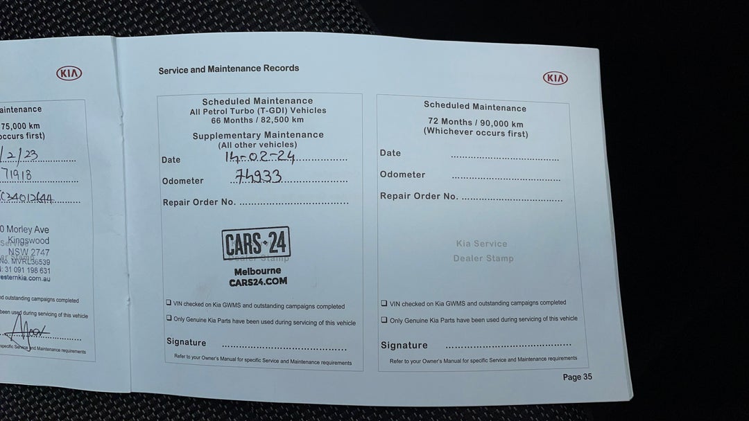 2017 Kia Cerato Sport, Automatic, 74935 km, Service History