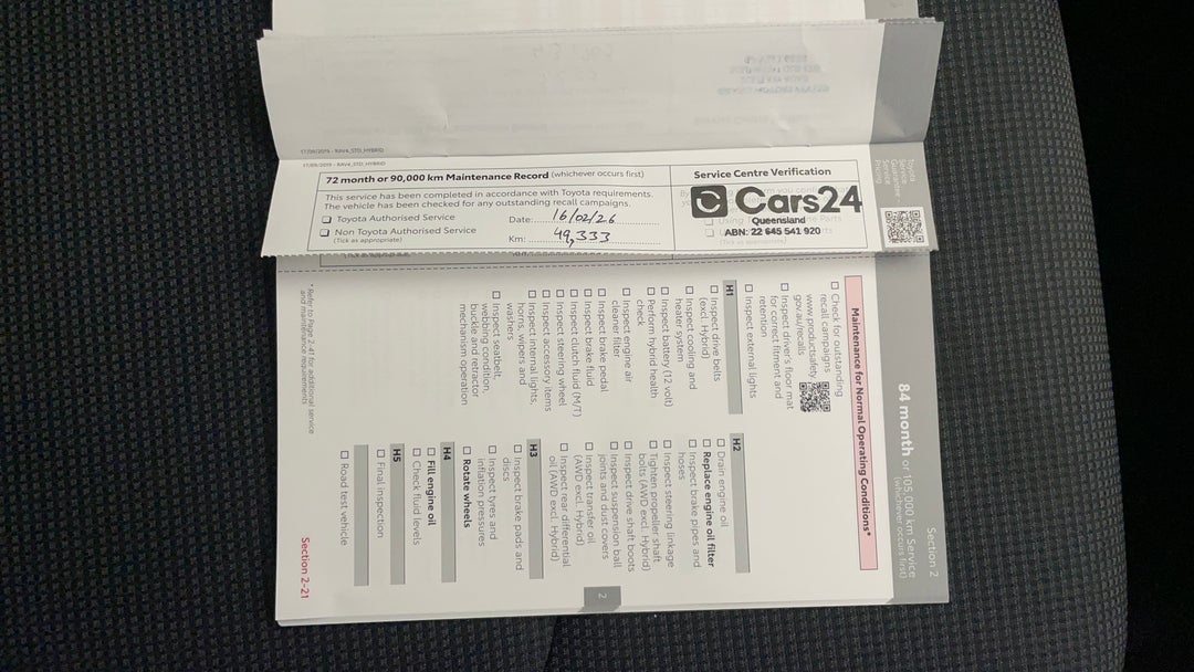 2020 Toyota RAV4 Gx (2wd), Automatic, 49339 km, Service History