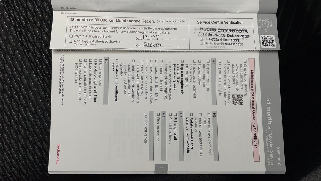 2019 Toyota Hilux Workmate, Automatic, 51659 km, Service History