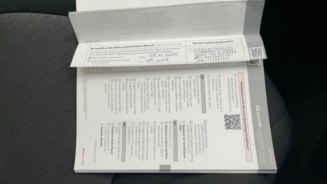 2022 Toyota Camry Ascent, Automatic, 48980 km, Service History