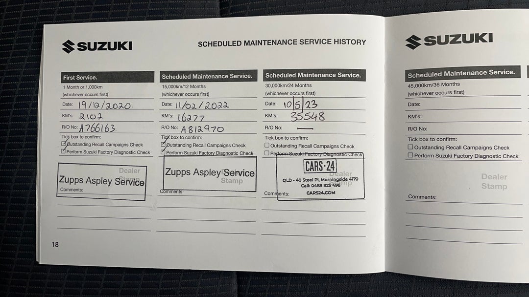 2020 Suzuki Baleno Glx, Automatic, 35552 km, Service History