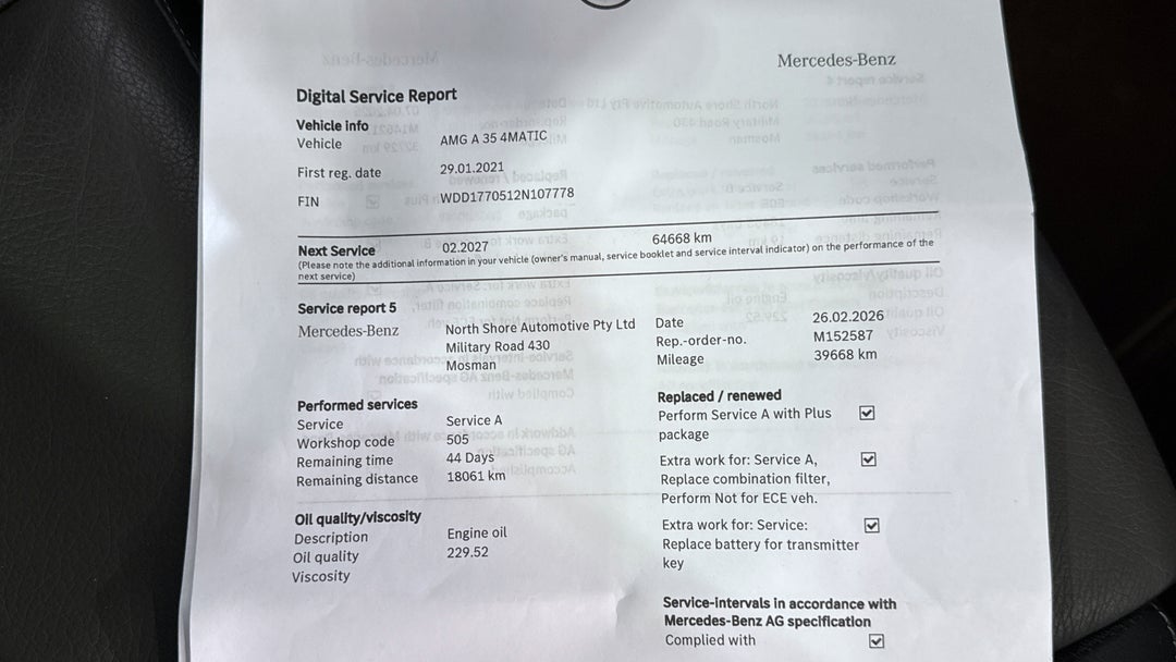 2019 Mercedes-amg A35 4matic, Automatic, 40191 km, Service History