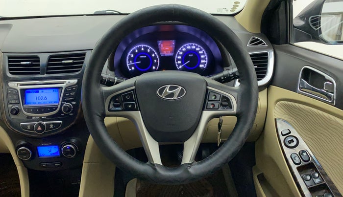 2013 Hyundai Verna FLUIDIC 1.6 VTVT SX, Petrol, Manual, 76,479 km, Steering Wheel Close Up
