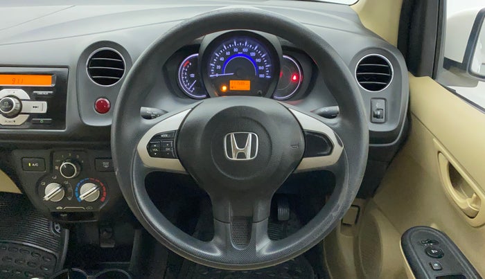 2015 Honda Brio S MT, Petrol, Manual, 1,11,585 km, Steering Wheel Close Up