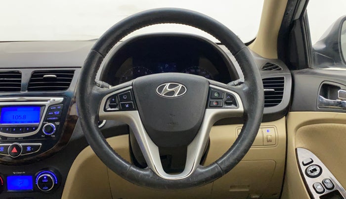 2014 Hyundai Verna FLUIDIC 1.6 VTVT SX AT, Petrol, Automatic, 1,07,887 km, Steering Wheel Close Up