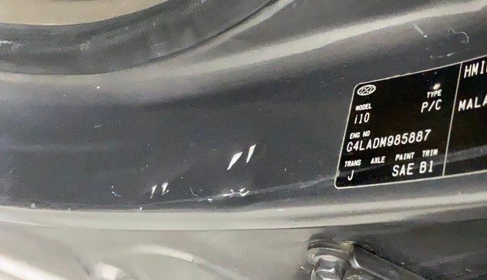 2013 Hyundai i10 MAGNA 1.2, Petrol, Manual, 55,154 km, Left B pillar - Minor scratches