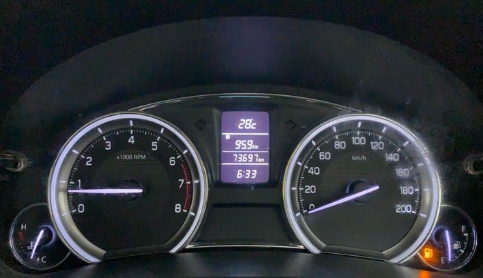 2016 Maruti Ciaz ZXI+, Petrol, Manual, 73,697 km, Odometer Image