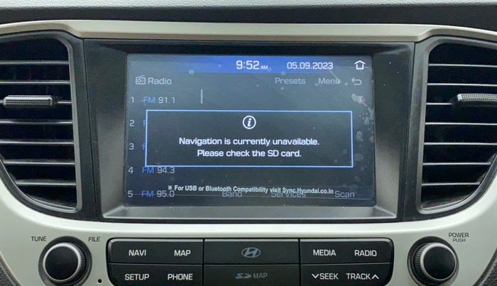 2018 Hyundai Verna 1.6 VTVT SX (O) AT, Petrol, Automatic, 33,112 km, Infotainment system - GPS Card not working/missing