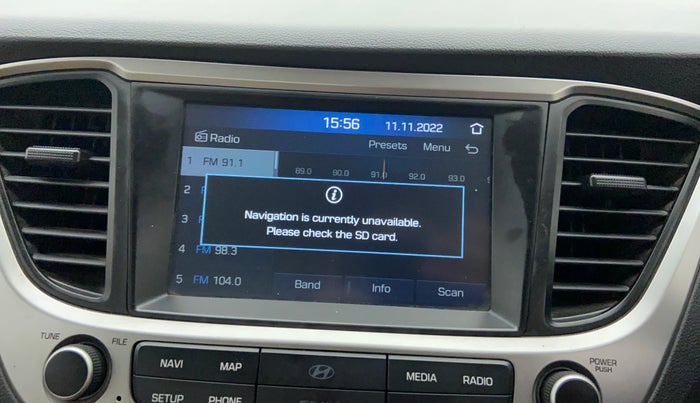 2019 Hyundai Verna 1.6 SX VTVT, Petrol, Manual, 36,614 km, Infotainment system - GPS Card not working/missing