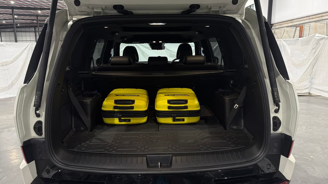 2025 Hyundai Santa Fe Calligraphy (7 Seat) (blk), Automatic, 17807 km, Boot Inside View with Luggage